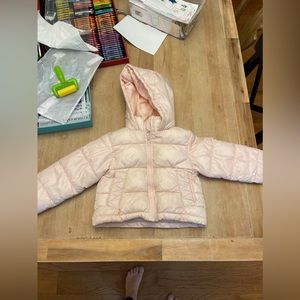 Old Navy Kid Light Pink Puffer Jacket Size XS (4/5)
